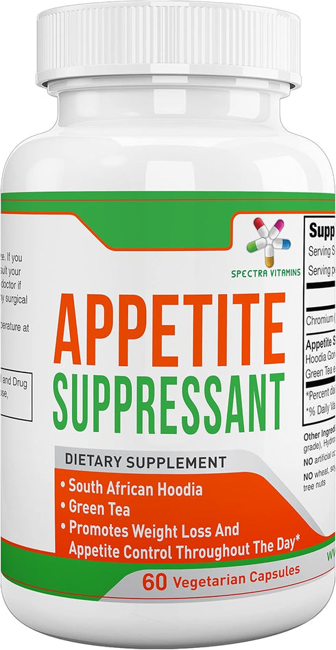 Appetite Suppressant, 60 Capsules | S. African Hoodia and Green Tea Extract for Appetite Control & Weight Loss