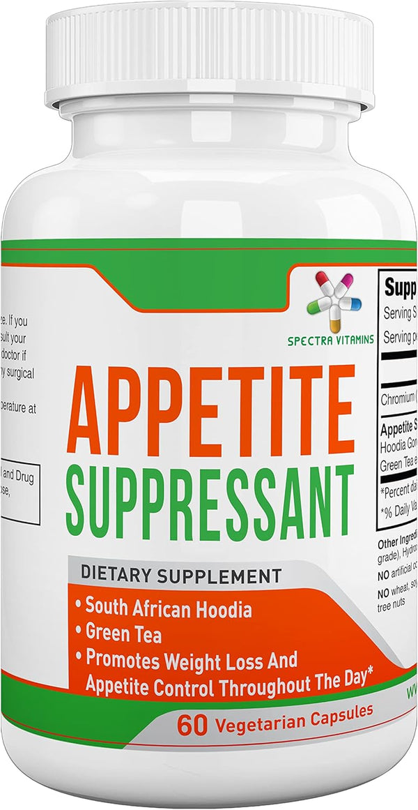 Appetite Suppressant, 60 Capsules | S. African Hoodia and Green Tea Extract for Appetite Control & Weight Loss