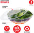 Stock Your Home 64oz Clear Plastic Salad Bowls with Lids, 10 Pack Extra Large Disposable Takeout Containers