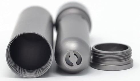 Prime Natural Essential Oil Aluminum Alloy Nasal Inhaler, Refillable with 5 Cotton Wicks - Space Gray