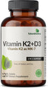 K2 D3, 2 1 5000 D3 90 K2 MK-7 120 Futurebiotics Vitamin with in Support, IU Vitamin & mcg Vitamin Non-GMO, Tablets