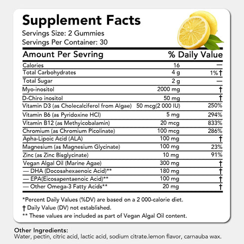 ourui one Gummies 40:1 D3, B12 60 Gummies 1 Pack Myo & D-Chiro Inositol for Women Ratio Hormone Balance & Fertility