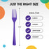 Disposable Purple Plastic Forks 50 Pcs - Heavy Duty Purple Plastic Disposable Cutlery - Purple Disposable Flatware, Purple Plastic Silverware, Plastic Forks Purple Exquisite