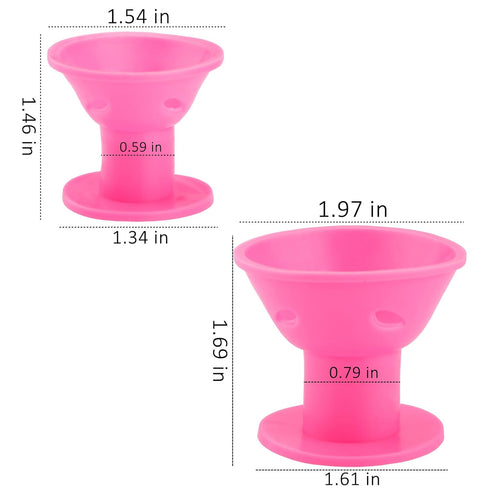 JANYUN 40 Pcs Pink Magic Hair Rollers - 20 Large and 20 Small Silicone Curlers