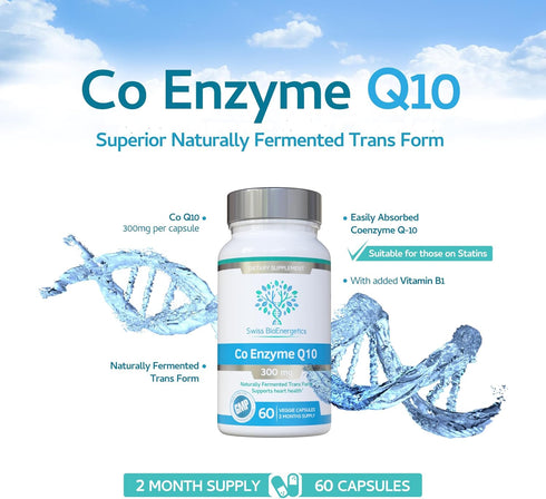 Co Enzyme Q10 CoQ10 300mg - 60 Capsules, Naturally Fermented