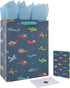 wishinside 13 Large Helicopter Plane Gift Bag Set with Handles, Greeting Card, Tissue
