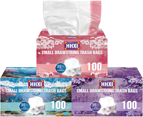 HHXI 300Ct 4 Gallon Small Trash Bags, Garbage Bags, Scented Trash Bags, Odor