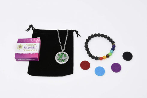 Aromatherapy Essential Oil Diffuser Stainless Steel 30 MM Silver Magnetic Locket Pendant with Chain Necklace, Refill