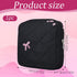 Josojoou Cute Bow Sanitary Napkin Storage Bag with Dividers and Zipper, Cute Period Bag Pouch, Portable Tampon Holder
