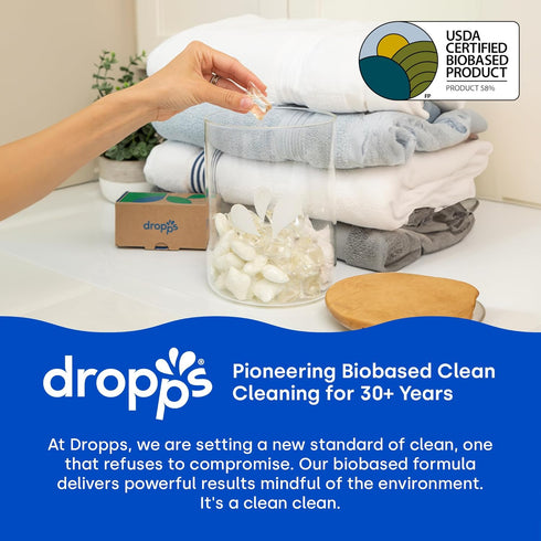 Dropps Activewear Biobased Power Laundry Detergent Pods, Crisp Breeze, 64 Tablets, HE Compatible Laundry Supplies