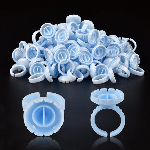NXJ INFILILA Glue Rings, 100PCS Disposable Plastic for Eyelash Extensions, Nail Art, Tattoo Holder