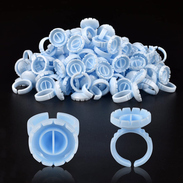 NXJ INFILILA Glue Rings, 100PCS Disposable Plastic for Eyelash Extensions, Nail Art, Tattoo Holder