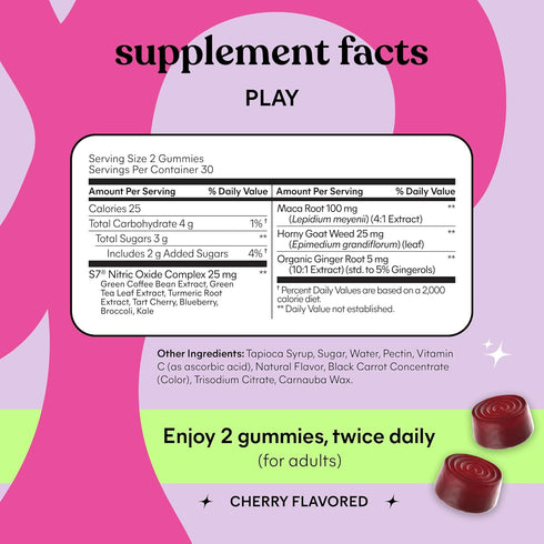 Lemme Gummies S7 (60 Count) Play Daily Intimacy for Women and Men w/Clinically-Studied Nitric Oxide Complex for Healthy