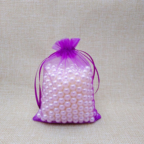 4x6 Inch Organza Gift Bags with Drawstring for Jewelry,Candy,100 Pcs Purple Sachet,Sheer Fabric Mesh Pouches for Baby Shower,Girl Birthday Presents,Party Favors,Wedding,Bridal Shower,Makeup