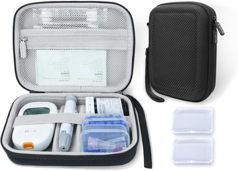Krypthos Diabetic Supplies Travel Case, Carrying Case for Diabetes Blood Glucose Meter,