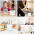 Makeup Brush Holder Organizer, 360° Rotating Multi-Functional Pen Holder for Desk, Storage Cup for Beauty Tools - White