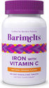 Barimelts Iron with Vitamin C, 90 Sugar-Free Fast-Dissolving Tablets (1-Month Supply) for Women, Natural Orange Flavor