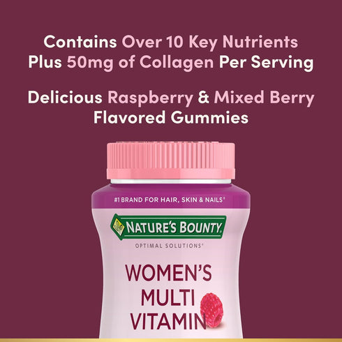 Immune 80 Gummies, 40 Nature's Bounty Optimal Solutions Women's Multivitamin, and Cellular Energy Support, Bone Health
