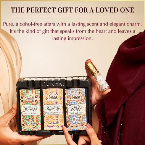 Set 3 6ml Set, Dukhni Oud Attar Oil Arab perfume oils for men and women | assorted roll on perfume scents x | Arabic