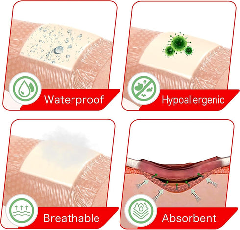 Pack 20 4 4 Inches FRESINIDER Silicone Foam Dressing with Adhesive Border Wound Dressing Bandage Silicone Foam Pad of x