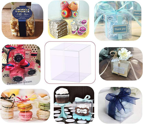 YOZATIA 25PCS Transparent Boxes, 2 x 2 x 2 inch Clear Favor Boxes for Wedding, Party and Baby Shower Favors