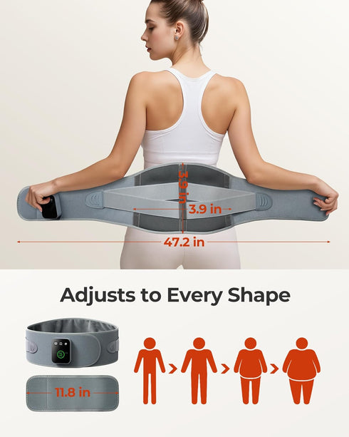 purella 3 3 3 Settings Cordless Heating Massage Pad Customizable Pain Relief with Heat Vibration Timer Wearable