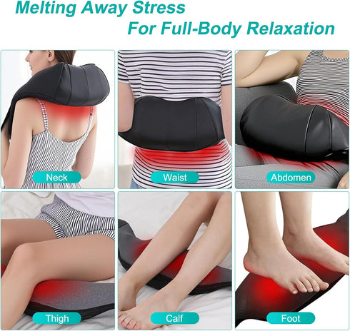 Heated Shiatsu Neck and Back Massager for Deep Tissue Relief