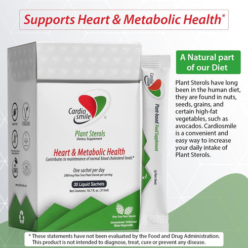 2000mg Plant Sterols with 1400mg beta-Sitosterol - Supports Healthy Cholesterol Levels, 30 Day Supply in Liquid Packets