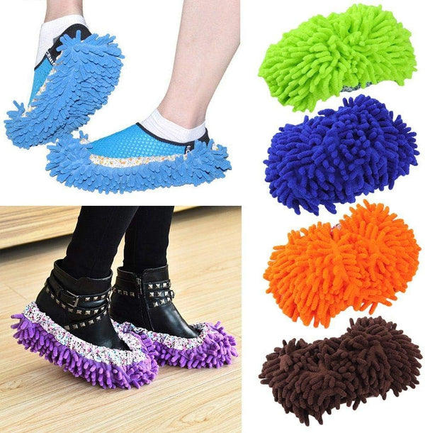 Home Mop Sweep Floor Cleaning Duster Cloth, Soft Slipper SY (1 Pair/Blue)