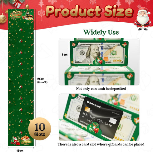 Yzryth 10 Christmas Money Holders For Cash, Christmas Cash Gift Envelopes Slots, Merry Gifts Card Ideas For Teen Women
