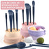 Makeup Brush Cleaner Mat, 3 in 1 Silicone Cleaning Bowl with Drying Holder, Scrubber Tool for Brushes