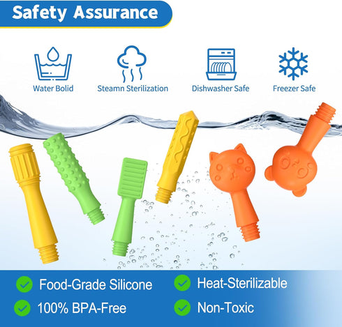 ronfnea 6 Oral Sensory Stimulation Kit with Soft Textured Heads for Speech Therapy & Feeding Support, Muscle Strength