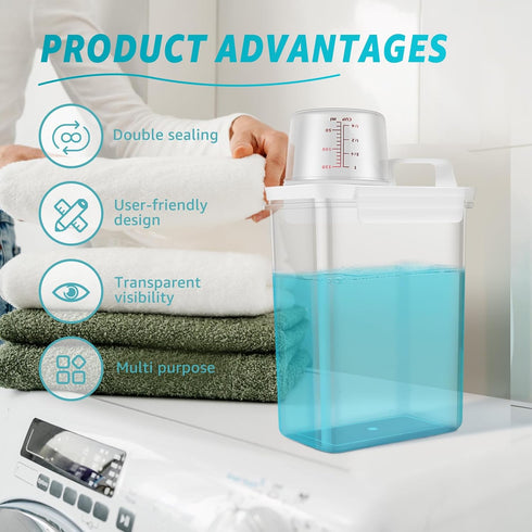 ZJRDYYK 2 Pack 61 OZ 1.8L, 2 Count, Laundry Detergent Dispenser, Liquid Detergent Dispenser for Laundry Room