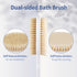 Back Scrubber Body Shower Brush with Anti Slip Long Handle, Soft and Stiff Bristles, Grey
