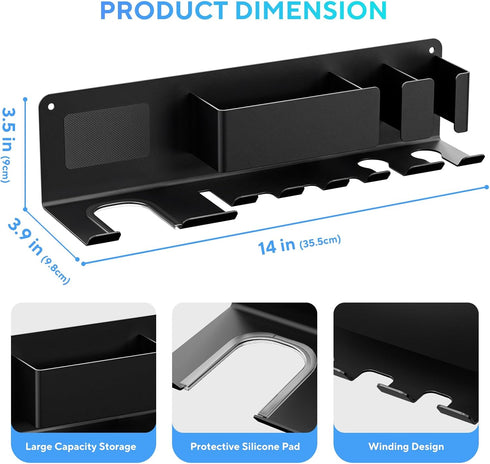 Hair Dryer Holder Wall Mounted, Blow Dryer Holder, Metal Hair Tool Organizer, Curling Iron, Straightener Holder, Hair