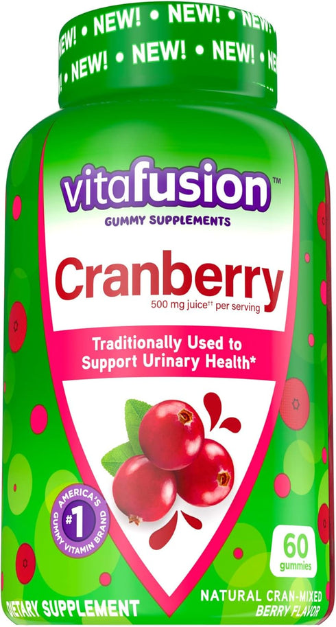 Vitafusion Cranberry Gummies for Women, 500mg Cranberry Juice Concentrate per Serving, 60ct