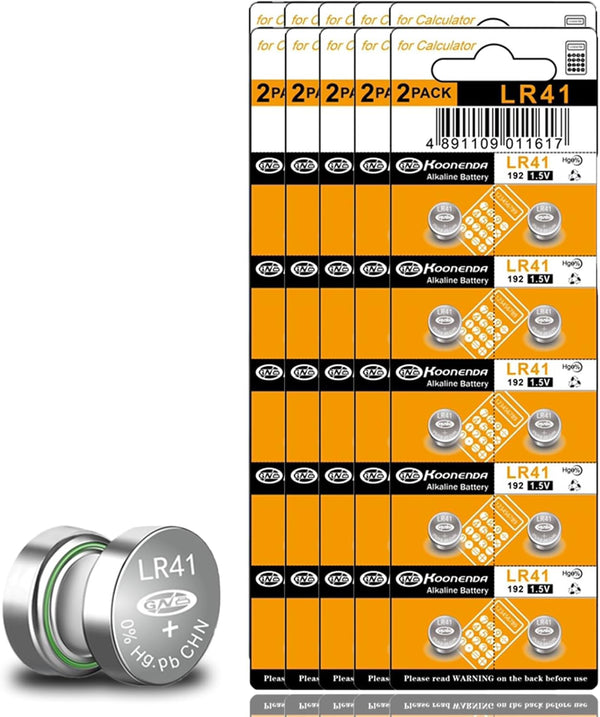100 Pack LR41 AG3 Battery 392 384 1.55V Button Coin Cell Batteries, Premium Alkaline for Thermometer Watch