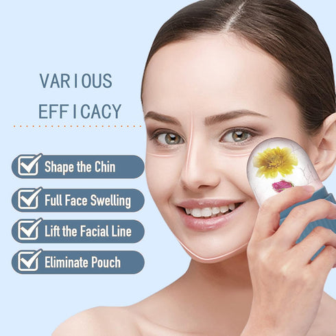 XHJRI Ice Face Roller Massager, Blue Ice Cube Roller for Face, Eyes, and Neck for Skin Care and De-Puffing