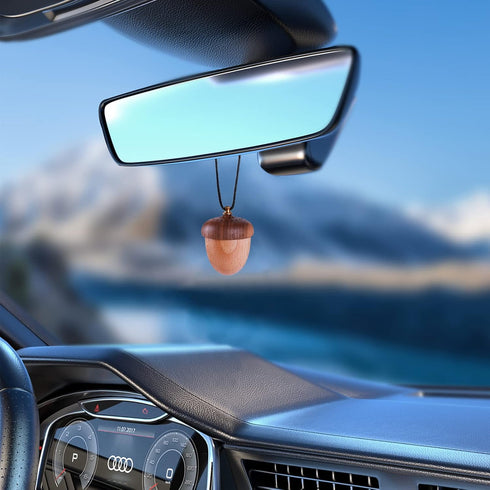 Maromalife Essential Oil Car Diffuser, Wooden Acorn Decor Cute Car Diffuser Air Freshener, Hanging Aromatherapy