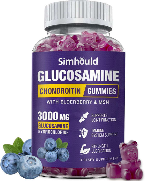 Glucosamine Chondroitin Gummies - 3000MG Extra Strength Joint Support Supplement for Adults