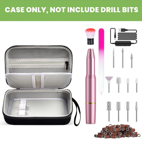 Nail Drill Kit Case, Acrylic Nail Drill Bits Holder Container, Electric Nail Drill Organizer Storage Bag
