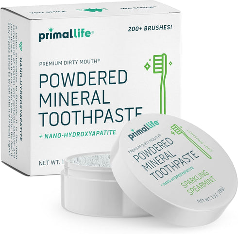 Primal Life Organics Dirty Mouth Toothpowder, Spearmint, 1 oz, Good for 200+ Brushings