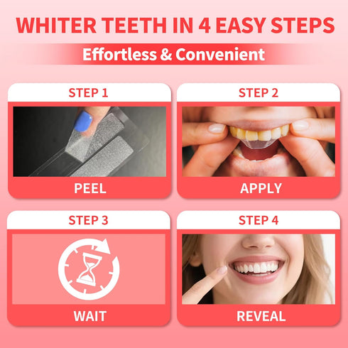 SiFULAND 7 (14Strips) Teeth Whitening Strips Kit - Treatments-Peroxide Free-Enamel Safe for Whiter Teeth,No-Slip, Dry