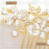 Olbye Bridal Headpiece - Rhinestone Crystal Flower Hair Comb and Clips for Brides and Women (Gold)