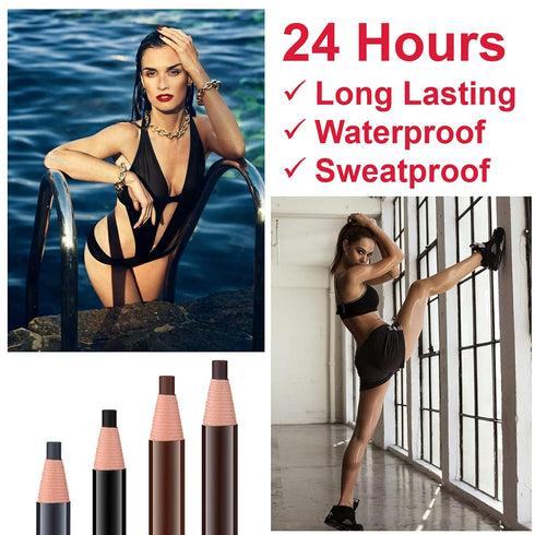 Waterproof Eyebrow Pencil Microblading Supplies, Pull Cord Peel-off Brow Pencil for Long-Lasting Clear Wild Eyebrows (5