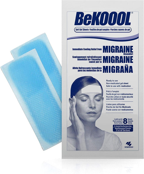 Be Koool Cooling Relief for Migraine, Soft Gel Sheets, Pack of 4 Sheets