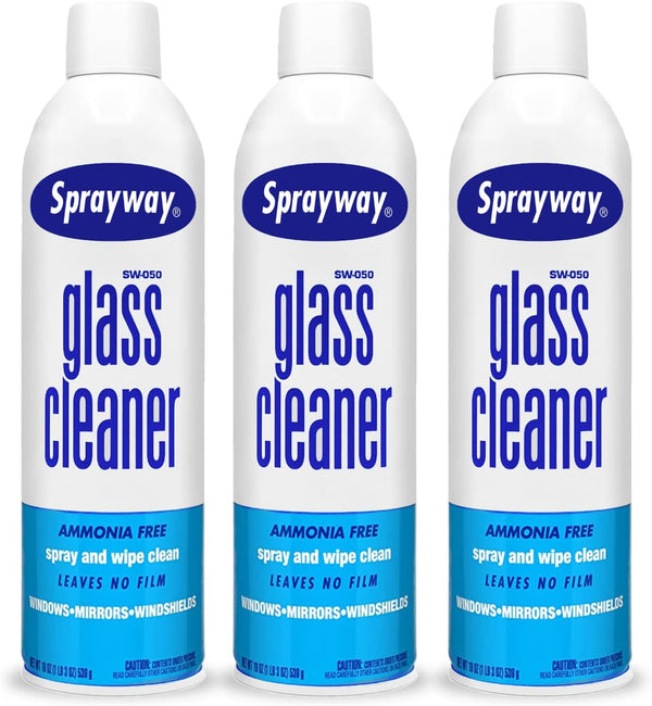 Sprayway Glass Cleaner, SW-050 19 oz Cleaner for Auto and Home, Streak-Free Shine, Ammonia Free Foam Cleaner