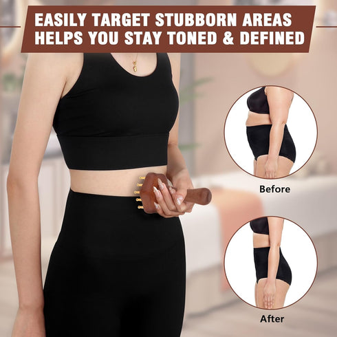 KintKita Wood Therapy Massage Tools,Lymphatic Drainage Massager Helps Reduce Cellulite for Belly Arms & Legs, Anti