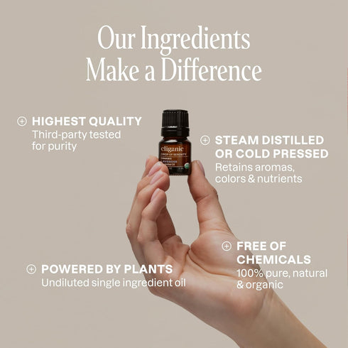 Set 8 100% Cliganic Organic Aromatherapy Essential Oils Gift (Top - The Iconics), Pure - Peppermint, Lavender