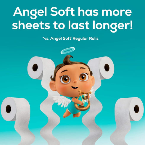 Angel Soft Toilet Paper - 16 Mega Rolls = 64 Regular Rolls, Soft and Strong Toilet Tissue